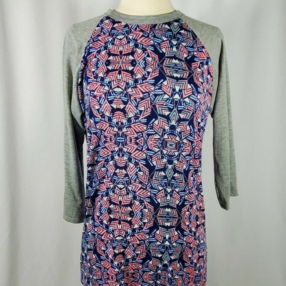 LulaRoe Women's Top Size S Long Sleeve Geometric and Multicolored